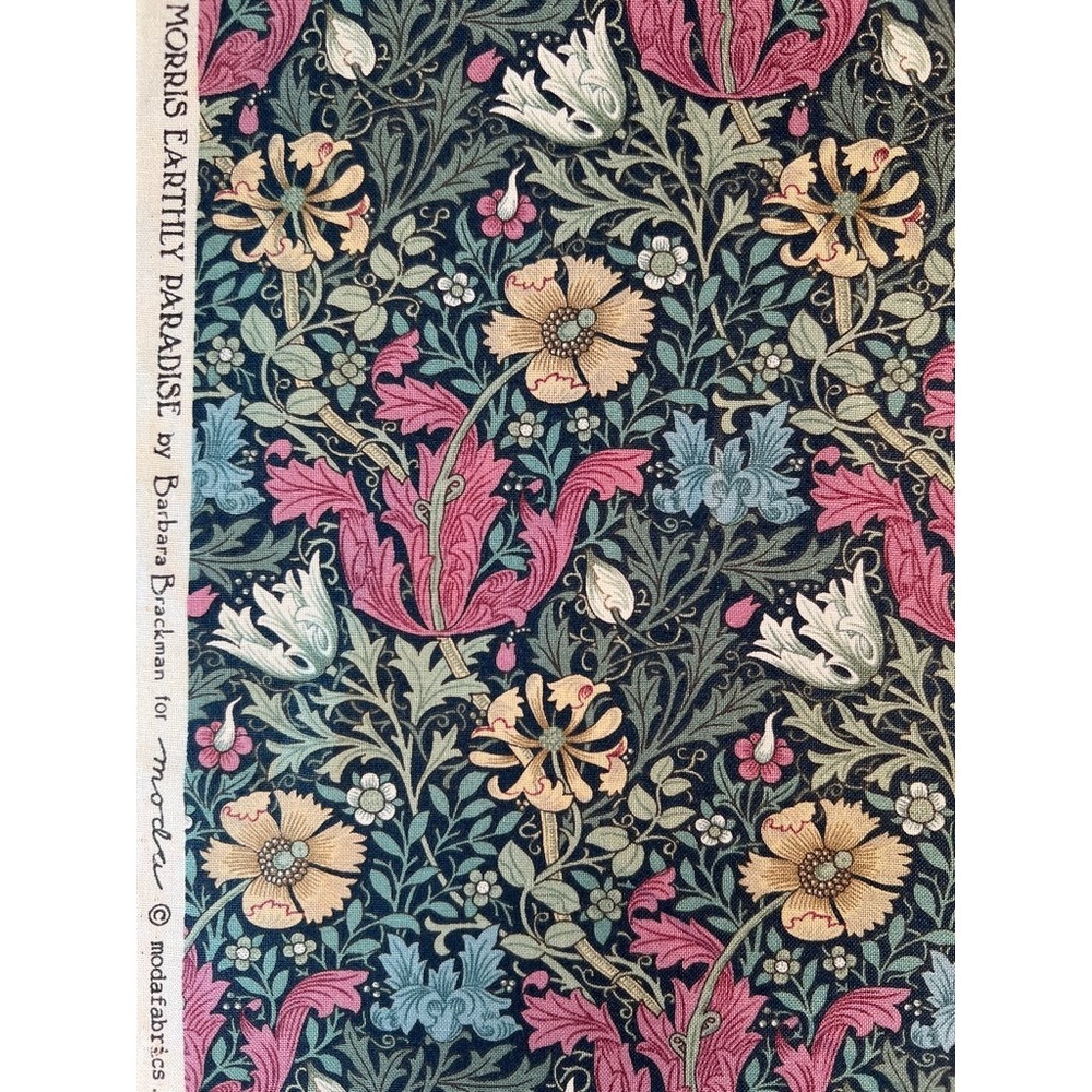 Fabric - OOP William Morris Earthly Paradise By Barbara Brackman For Moda BTY